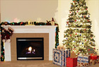 Christmas Tree & Fireplace digital painting
