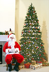 Santa Claus Sitting by Christmas Tree digital painting