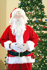 Santa Standing in Front of Christmas Tree digital painting