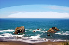 Pacific Ocean & Rocks digital painting