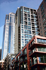 Blue Sky & Seattle Downtown Buildings digital painting