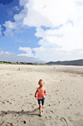 Little Girl Running on Beach with Kite digital painting