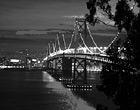 Black & White Bay Bridge at Night digital painting