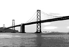 Black & White Bay Bridge & Clouds digital painting