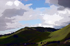 Green Hills of San Jose digital painting