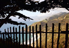 Pacific Ocean View Through Fence digital painting