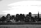 Black & White San Francisco at Night digital painting