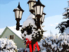 Christmas Wreath in Snow digital painting