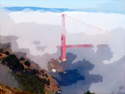 Golden Gate Bridge Covered in Fog digital painting