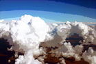 Blue Sky & Puffy Clouds taken from Above digital painting