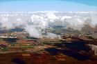 Arizona Aerial View with Puffy Clouds digital painting