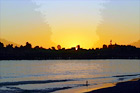 Bright Orange Santa Cruz Sunset digital painting