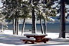 Picnic Table & Lake Tahoe Snow digital painting