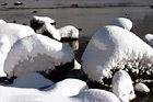 Snow Covered Rocks in Lake Tahoe digital painting