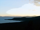 Sky, Mountains, and Sunset of Lake Tahoe digital painting
