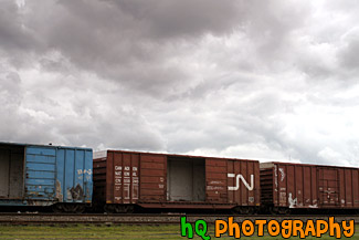 Side of Train & Clouds