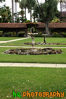 Fountains & Grass of Mission Gardens, SCU