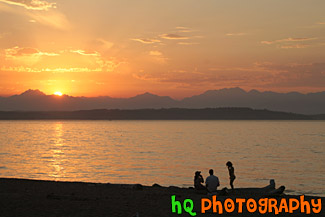 Alki Beach Sunset & People