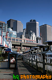 Looking at Seattle Buildings From Pier