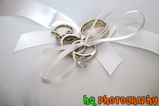 Wedding Rings Tied on Pillow