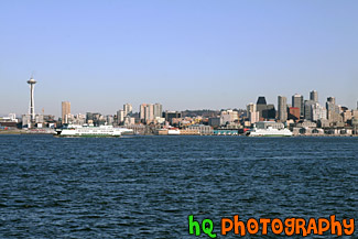 Seattle & Two Ferry Boats