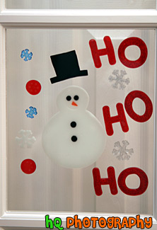 Snowman Decoration on Glass Door
