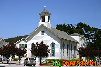 White & Blue Church