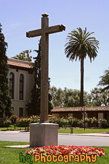 Wooden Cross on College Campus