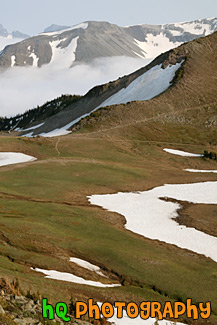 Hills with Snow Near Mt. Rainier