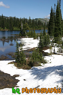 Snow Around Reflection Lake