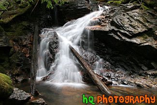 Waterfall, Rocks, & Logs