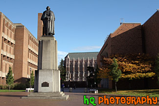 George Washington Statue & Suzzallo Library