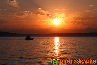 Puget Sound Orange  Sunset