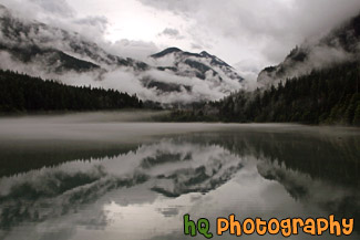 Diablo Lake Dramatic Clouds, Fog, and Reflection