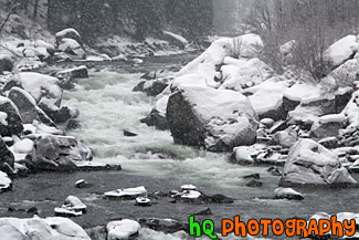 River & Snowy Rocks