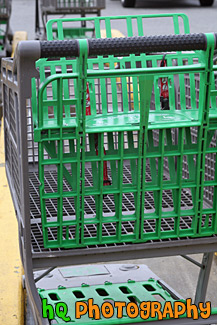 Back of Green Shopping Cart
