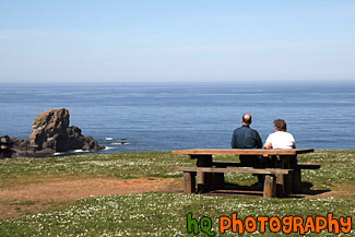 Couple Watching Pacific Ocean