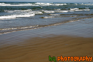 Ocean Waves Along Beach