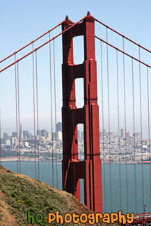 Vertical Golden Gate Bridge Close Up