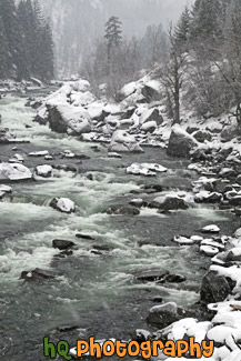 River Flowing Through Snow