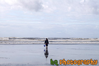 Kid with Bucket on Beach