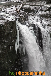 Close Up of Snoqualmie Falls & Icicles