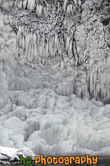 Icicles on Wall of Snoqualmie Falls