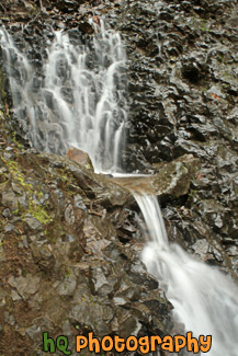 Small Waterfall on Rock Wall