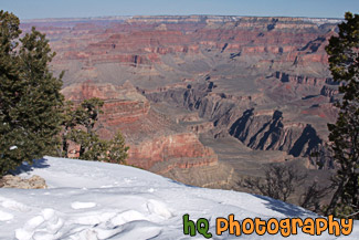 Snow Along South Rim & Canyon View