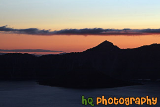 Crater Lake Sunset Silhouette