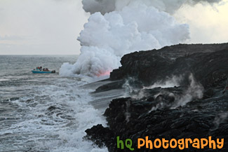 Steaming Lava and Tourists