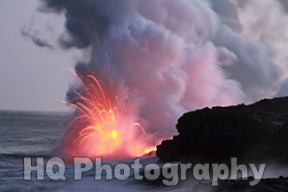 Lava Going into Pacific Ocean