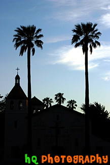 Silouette of Santa Clara Mission Church