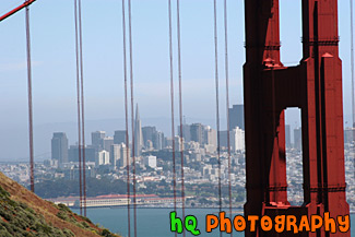 San Francisco View Through Golden Gate Bridge